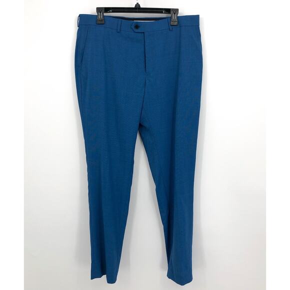 PENGUIN Men's Osman Dress Pants 36x32 Blue Flat Front Wool Blend NWOT - Picture 1 of 11